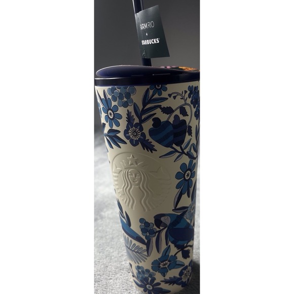 Starbucks + Farm‎ Rio 24oz Cold Cup Tumbler Summer 2025 Blue Floral Limited Edt - Picture 2 of 6